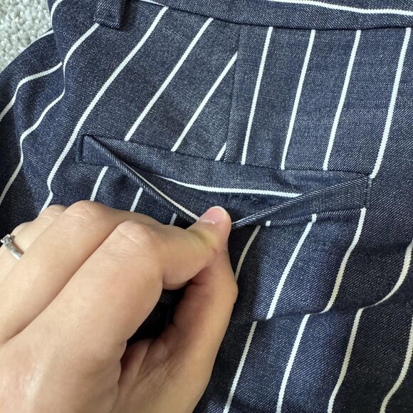 GAP Pants Womens 4 Navy Stripe Signature Skinny Ankle Work Office Stretch - Picture 5 of 13